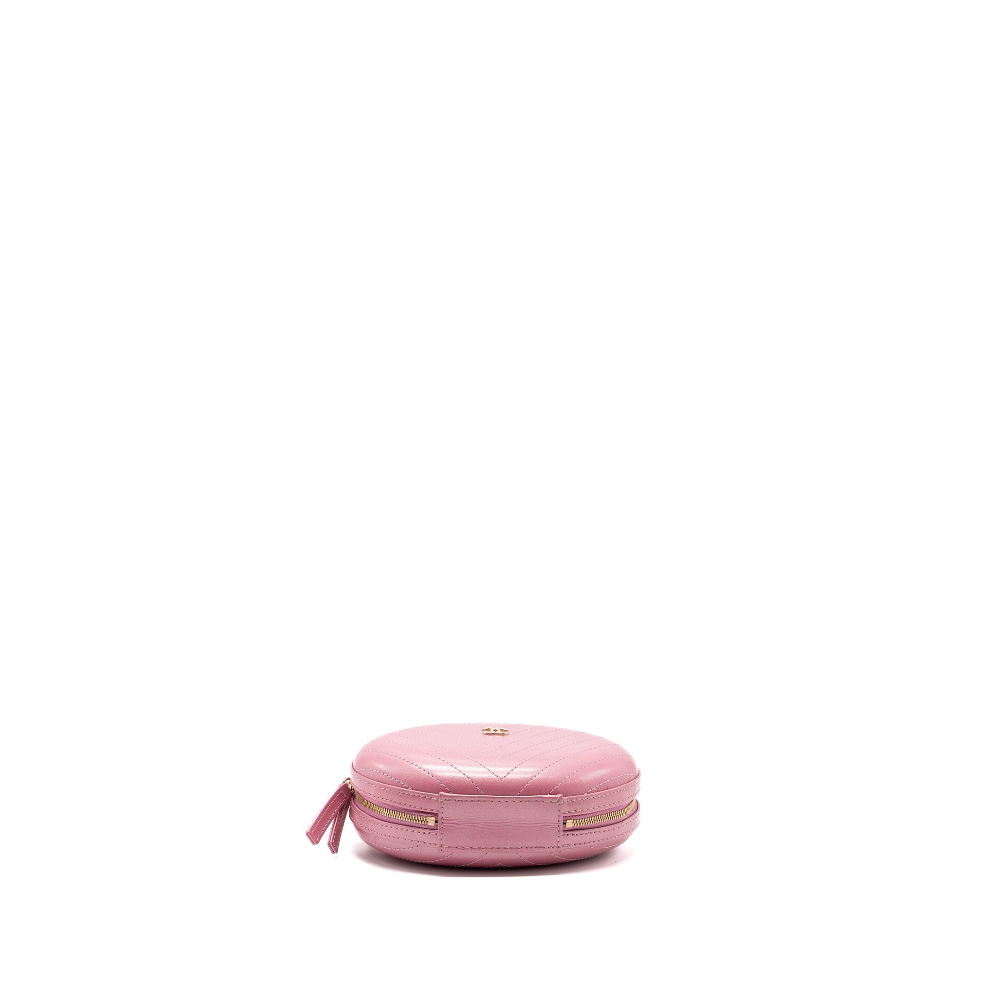 Chanel Oval Chevron Bag Lambskin Pink L
