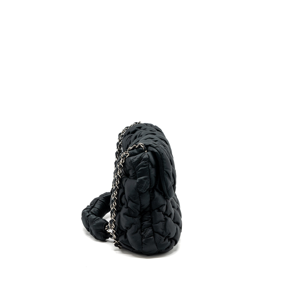 Chanel quilted flap shoulder bag nylon black