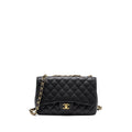 Chanel classic jumbo single flap bag caviar black