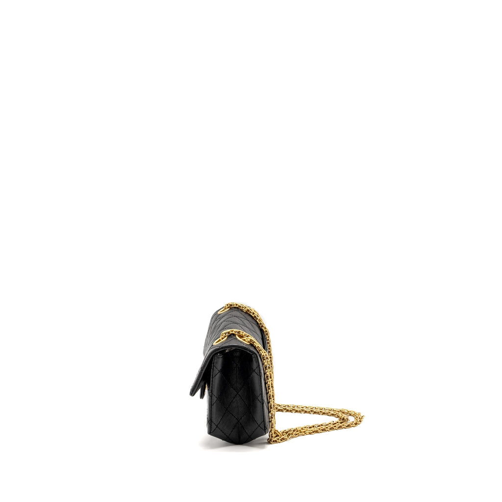 Chanel Mini 2.55 Reissue Aged Calfskin BLACK  (Microchip)