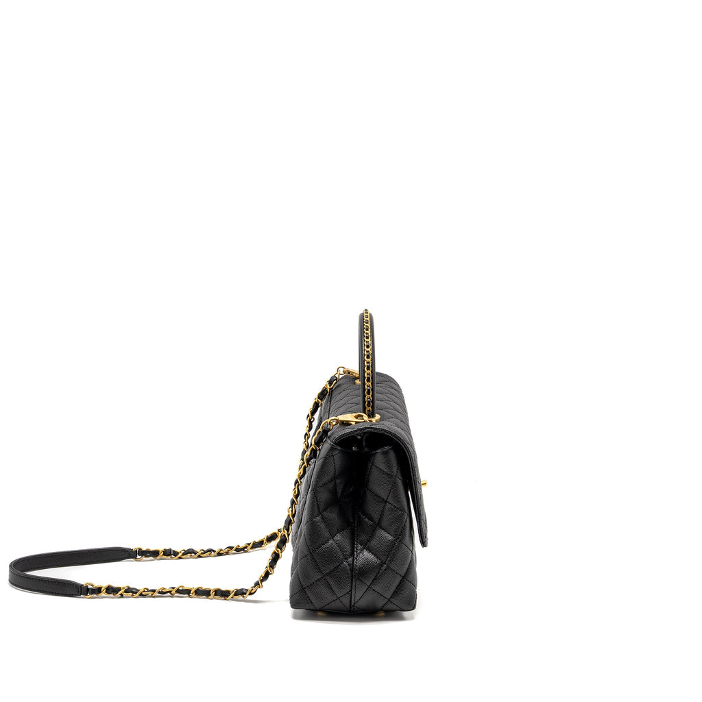 Chanel Medium Coco Handle Limited Edition Caviar Black  (microchip)