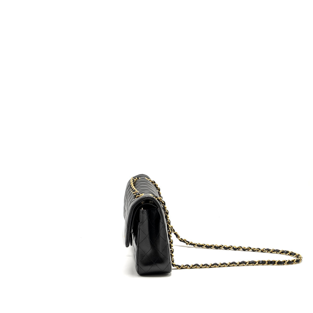 Chanel Medium Classic Double Flap Bag Lambskin Black  (microchip)