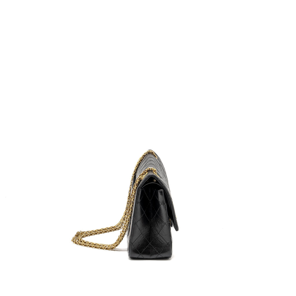 Chanel Large 2.55 226 Reissue Double Flap Bag Aged Calfskin Black