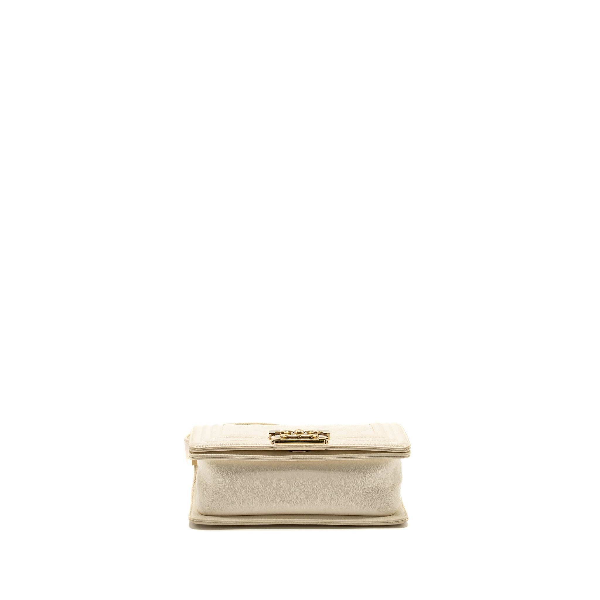 Chanel Small Boy Bag Caviar White L