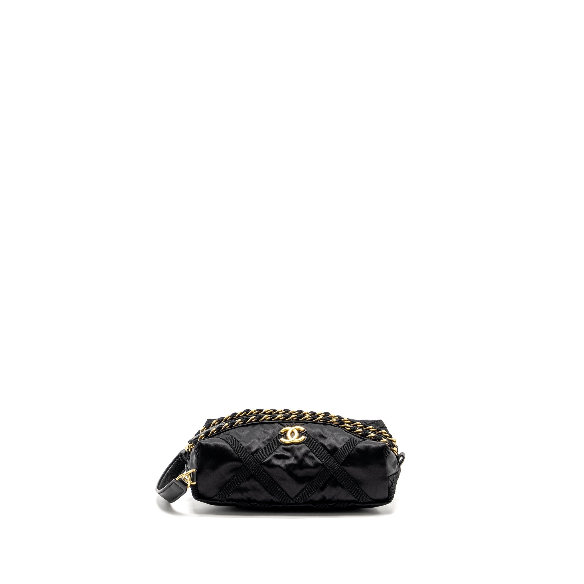Chanel 22p Travel Pouch With Sleep Mask Nylon Black