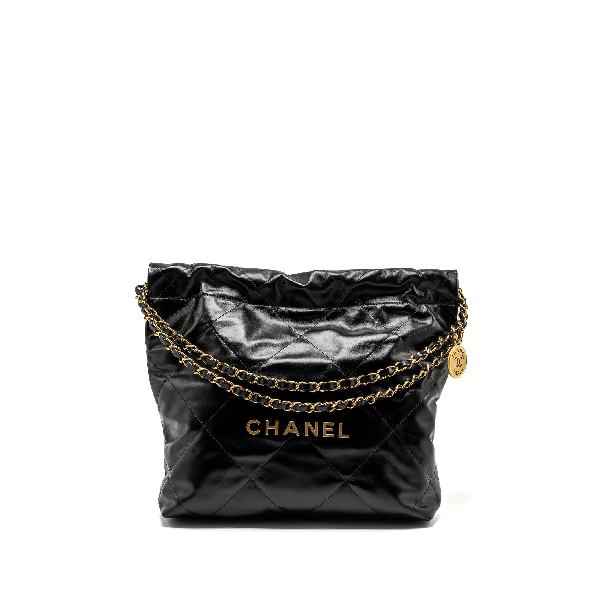 Chanel Small 22 Bag Shiny Calfskin BLACK  (Microchip)