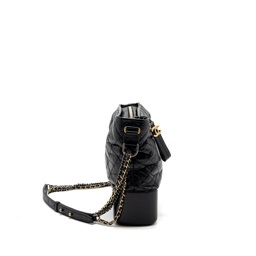 Chanel Maxi Gabrielle Hobo Bag Calfskin Black Multicolour Hardware