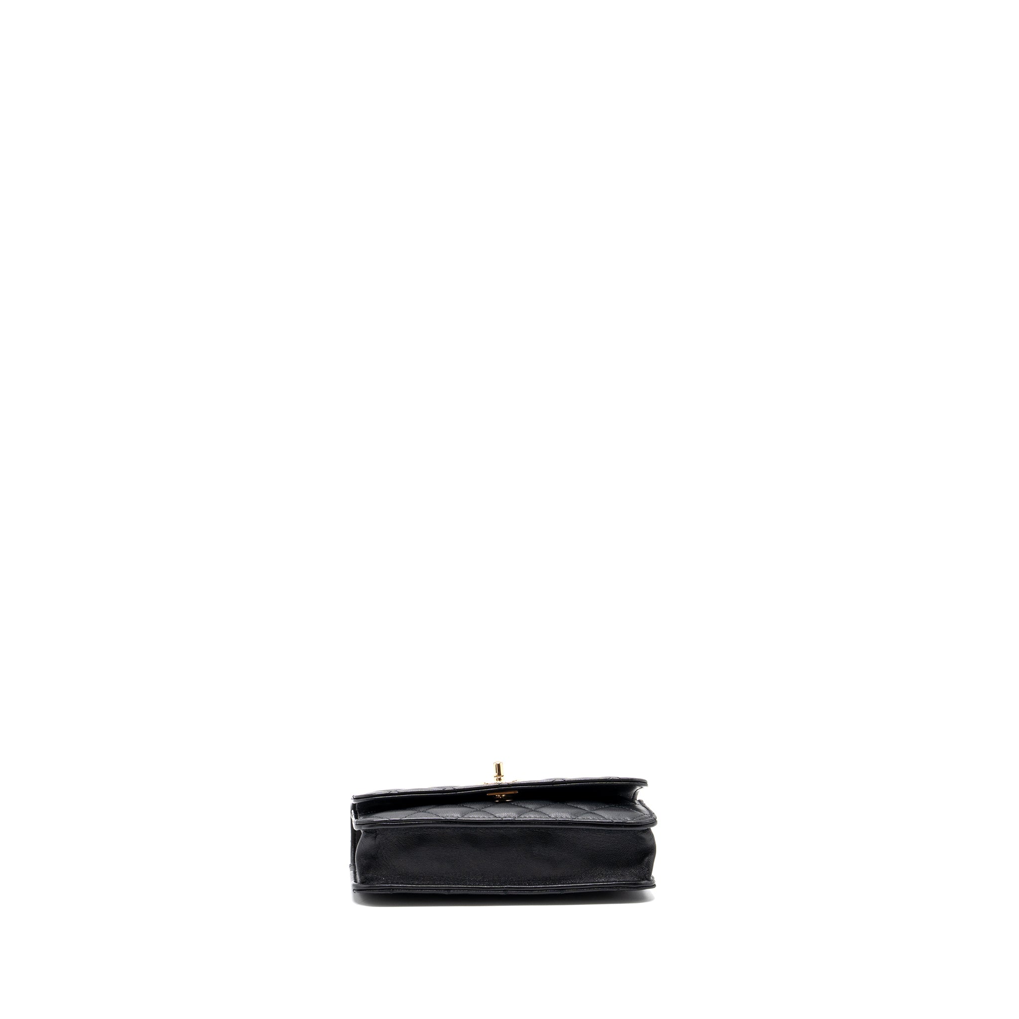 Chanel Mini Trendy CC Wallet On Chain Lambskin Black L (microchip)