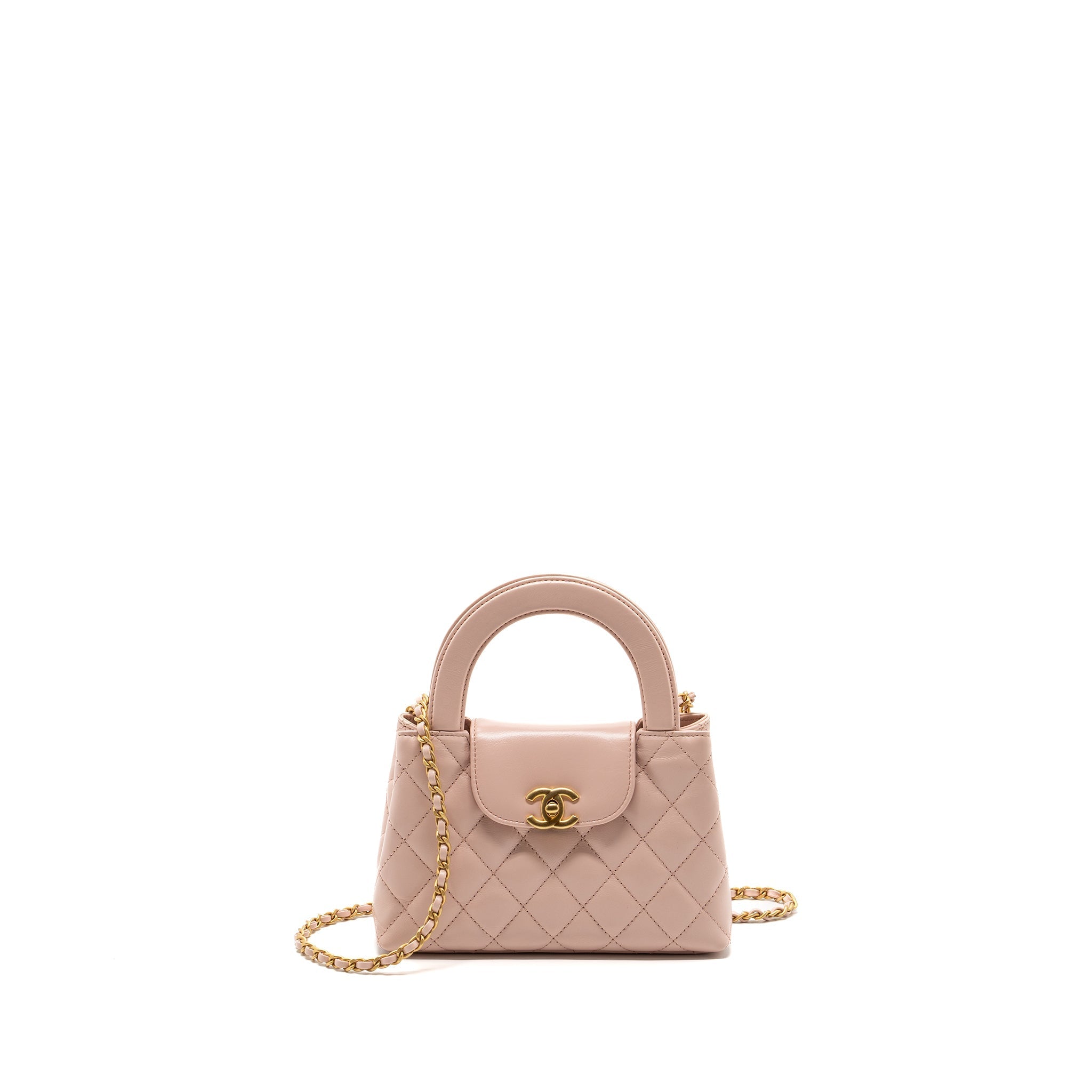 Chanel 23k mini shopping tote / kelly bag calfskin pink  (Microchip)