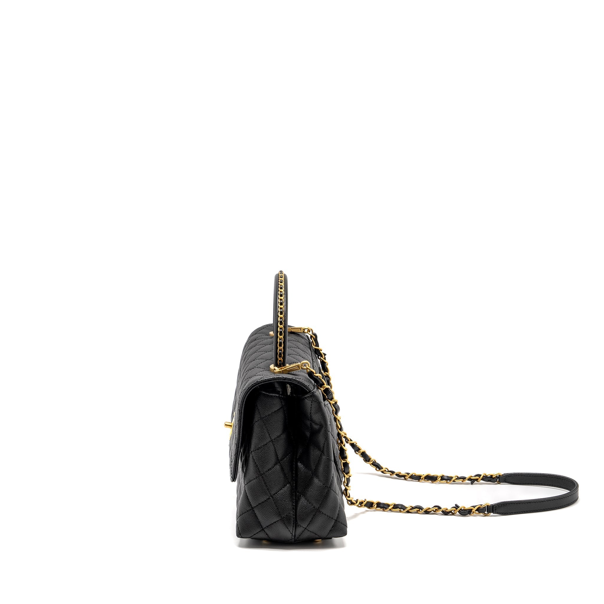 Chanel Medium Coco Handle Limited Edition Caviar Black  (microchip)