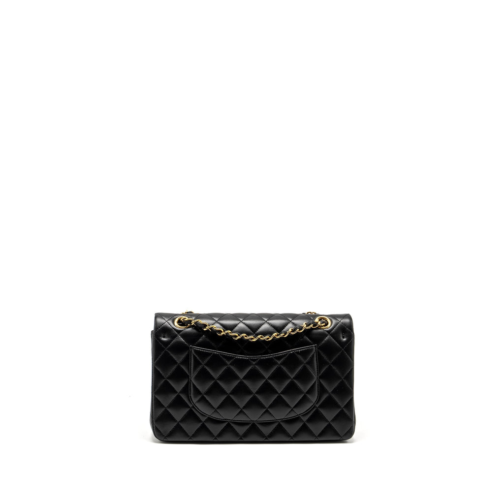 Chanel Medium Classic Double Flap Bag Lambskin Black  (microchip)