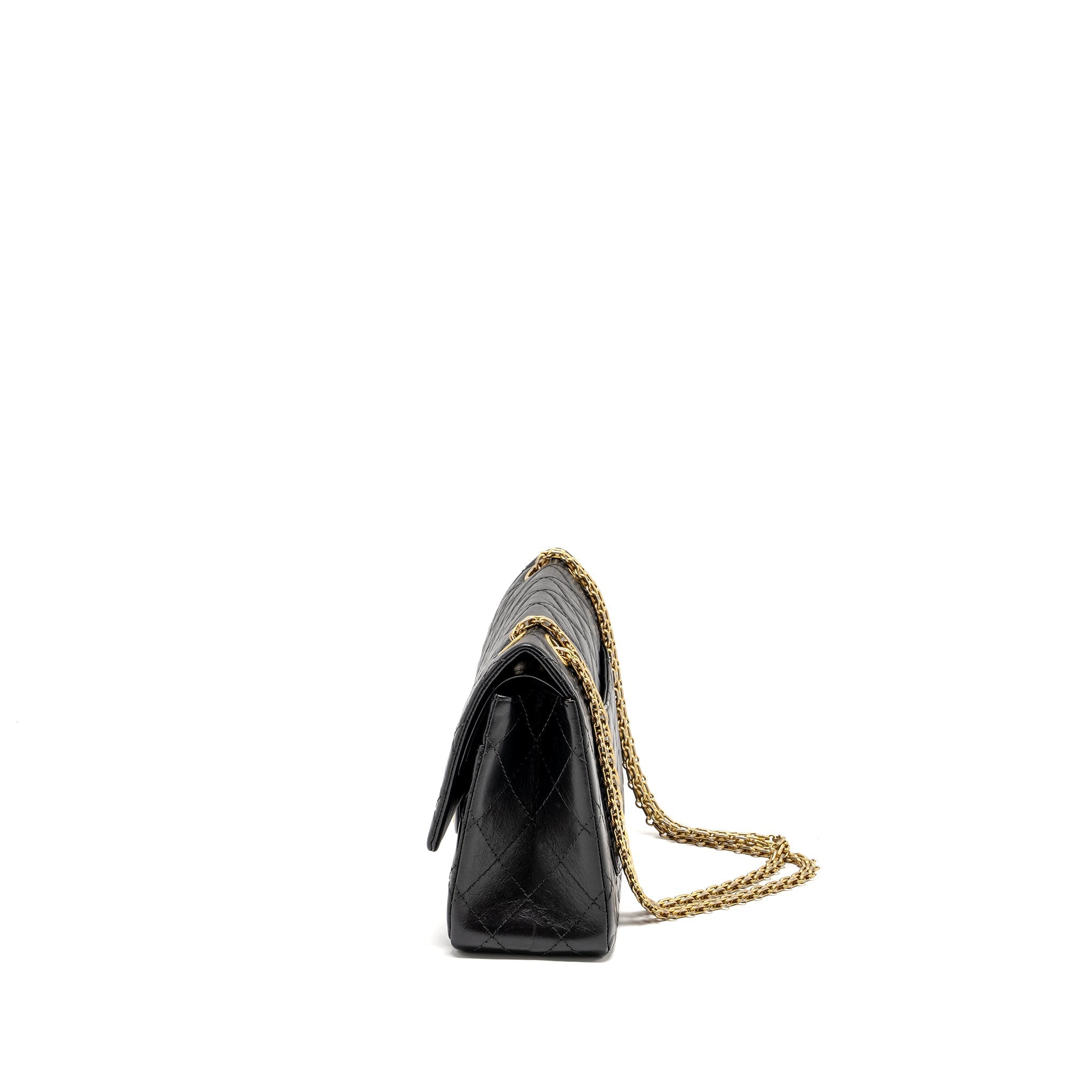 Chanel Large 2.55 226 Reissue Double Flap Bag Aged Calfskin Black