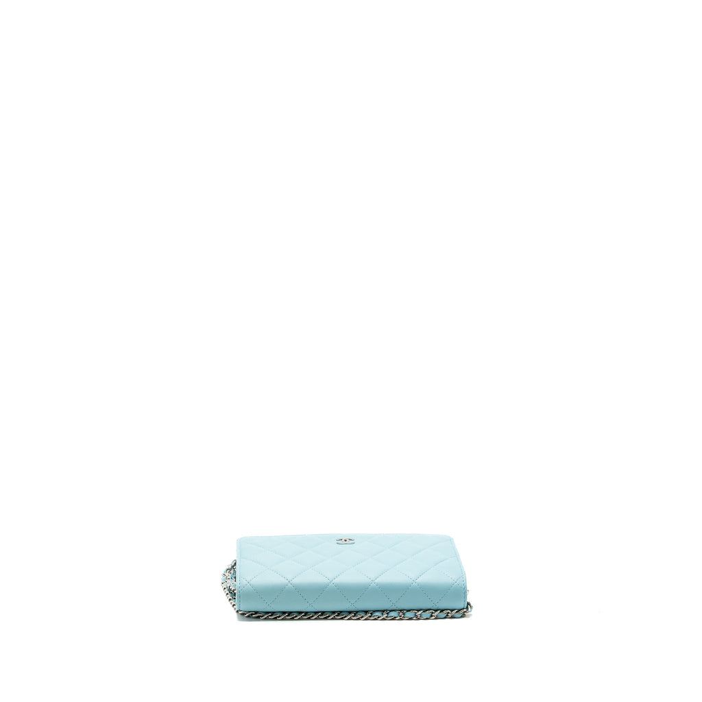 Chanel Classic Wallet On Chain Lambskin Light Blue