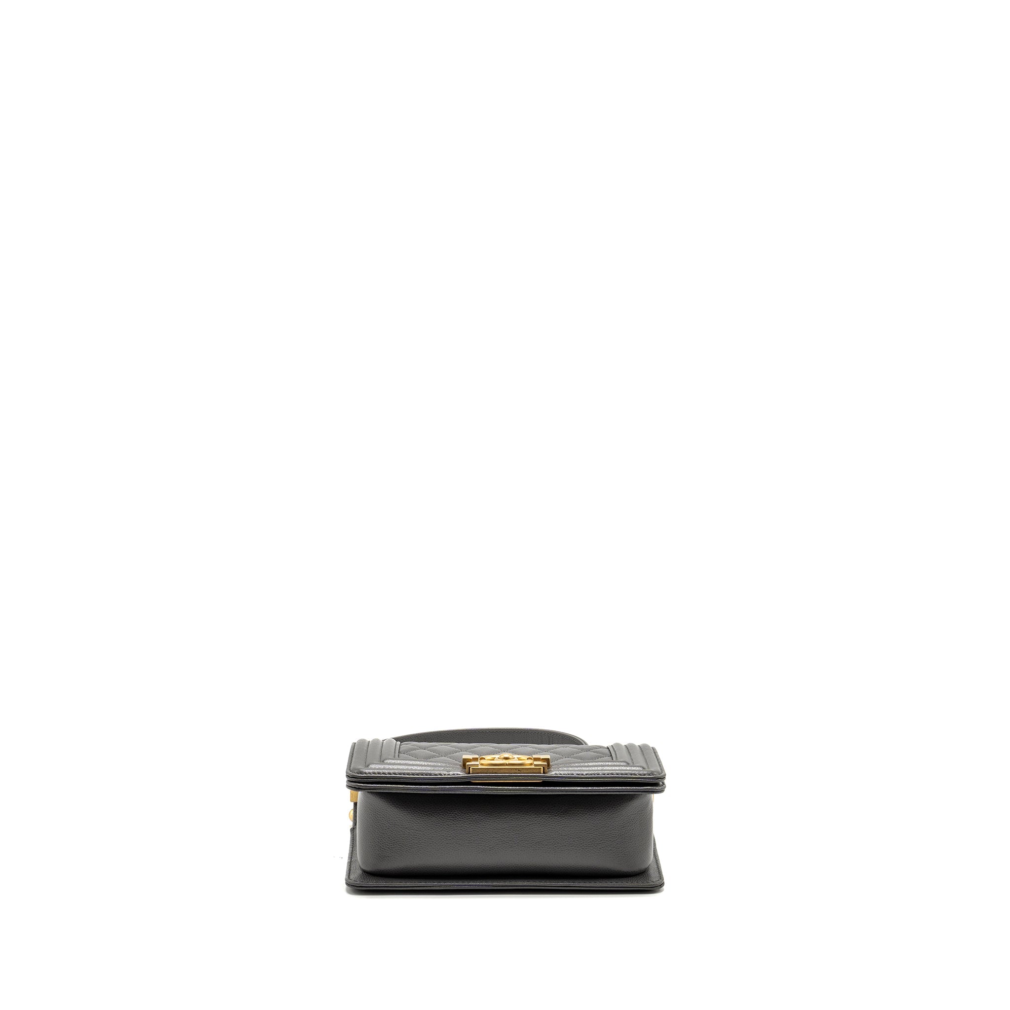 Chanel Small Boy Bag Caviar Dark Grey  (microchip)
