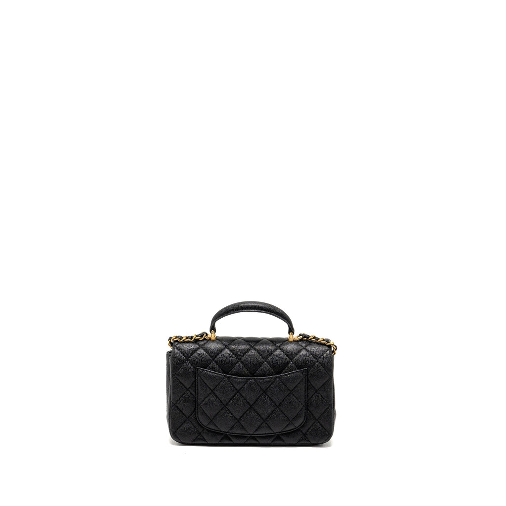 Chanel Top Handle Mini Rectangular Flap Bag Caviar BLACK