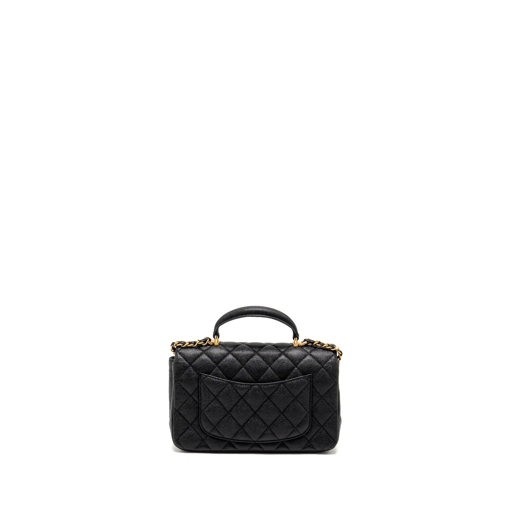 Chanel Top Handle Mini Rectangular Flap Bag Caviar BLACK
