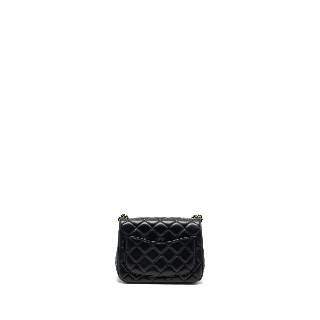 Chanel Pearl Crush Mini Square Lambskin Black  (Microchip)