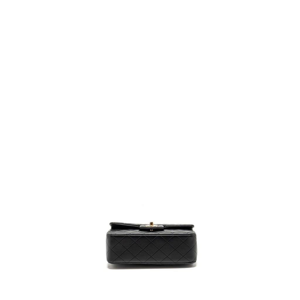 Chanel Top Handle Mini Rectangular Flap bag Lambskin Black L (microchip)