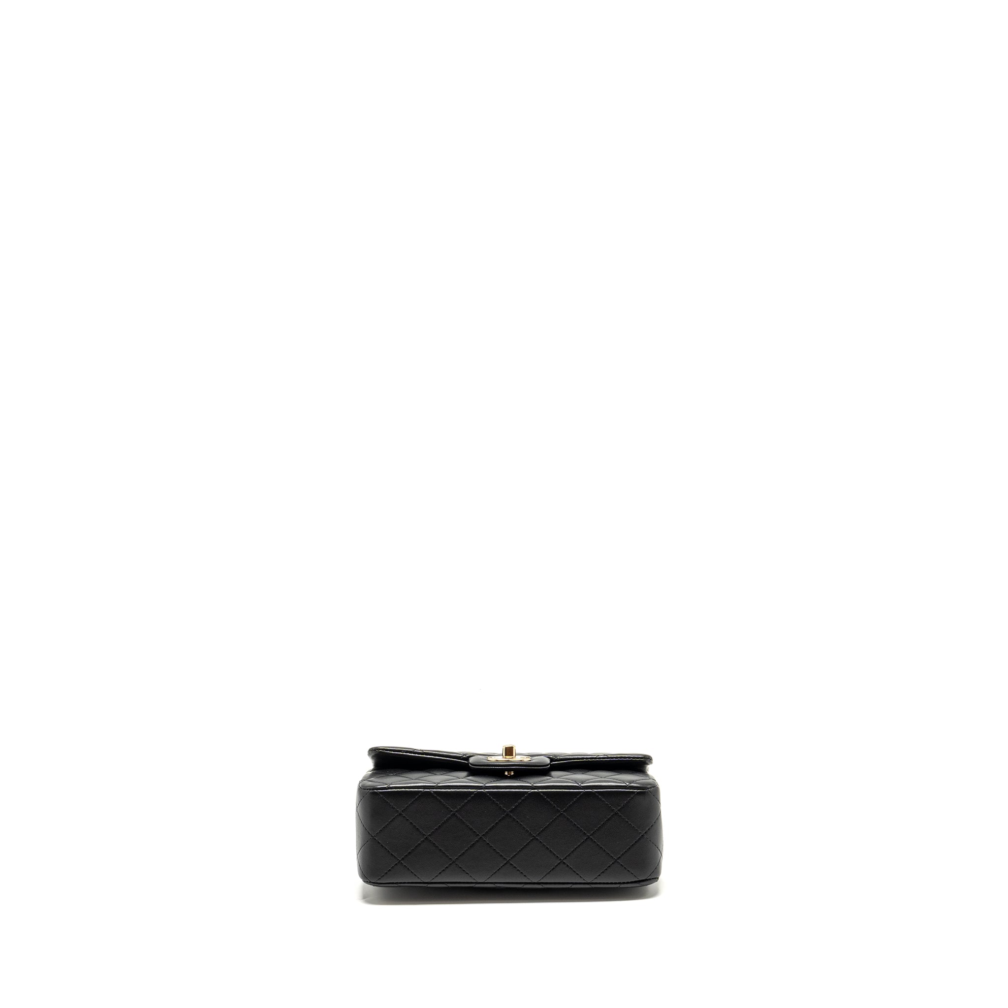 Chanel Top Handle Mini Rectangular Flap bag Lambskin Black L (microchip)