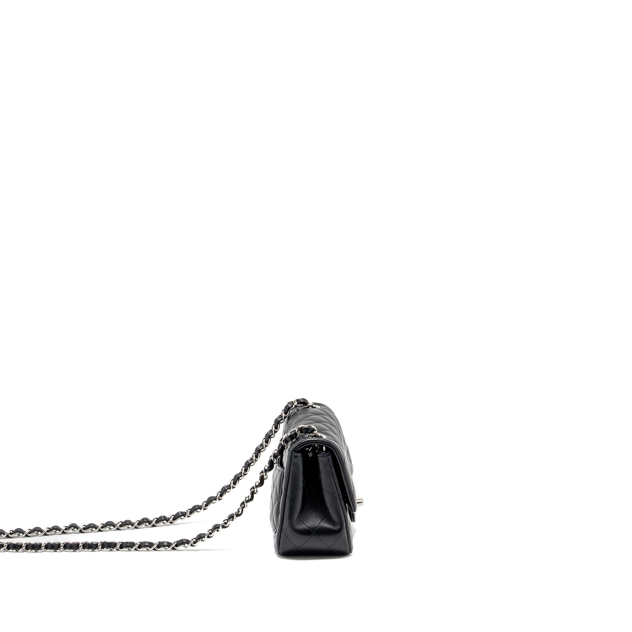 Chanel Mini Square Flap Bag Lambskin Black  (Microchip)