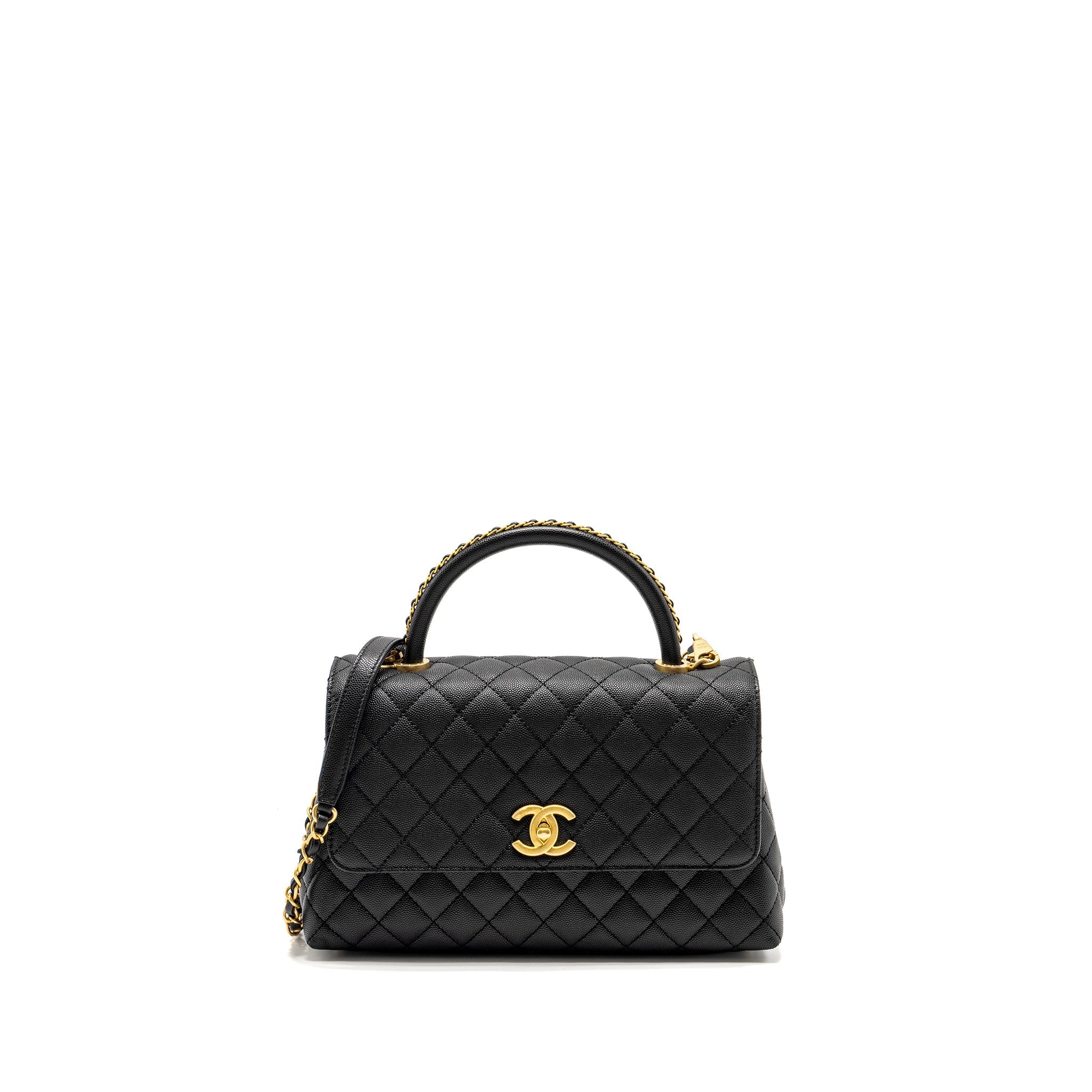 Chanel Medium Coco Handle Limited Edition Caviar Black  (microchip)