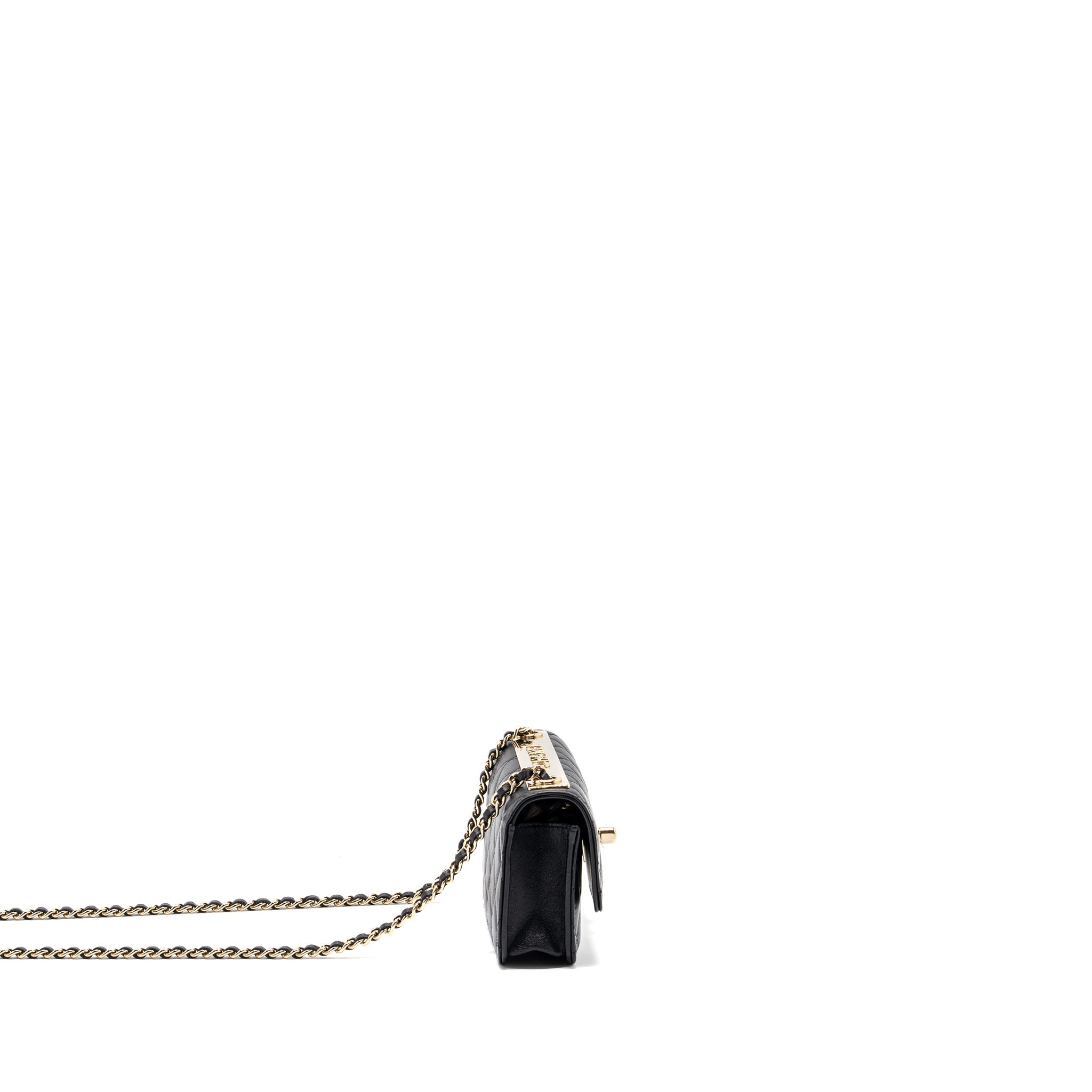 Chanel Mini Trendy CC Wallet On Chain Lambskin Black L (microchip)