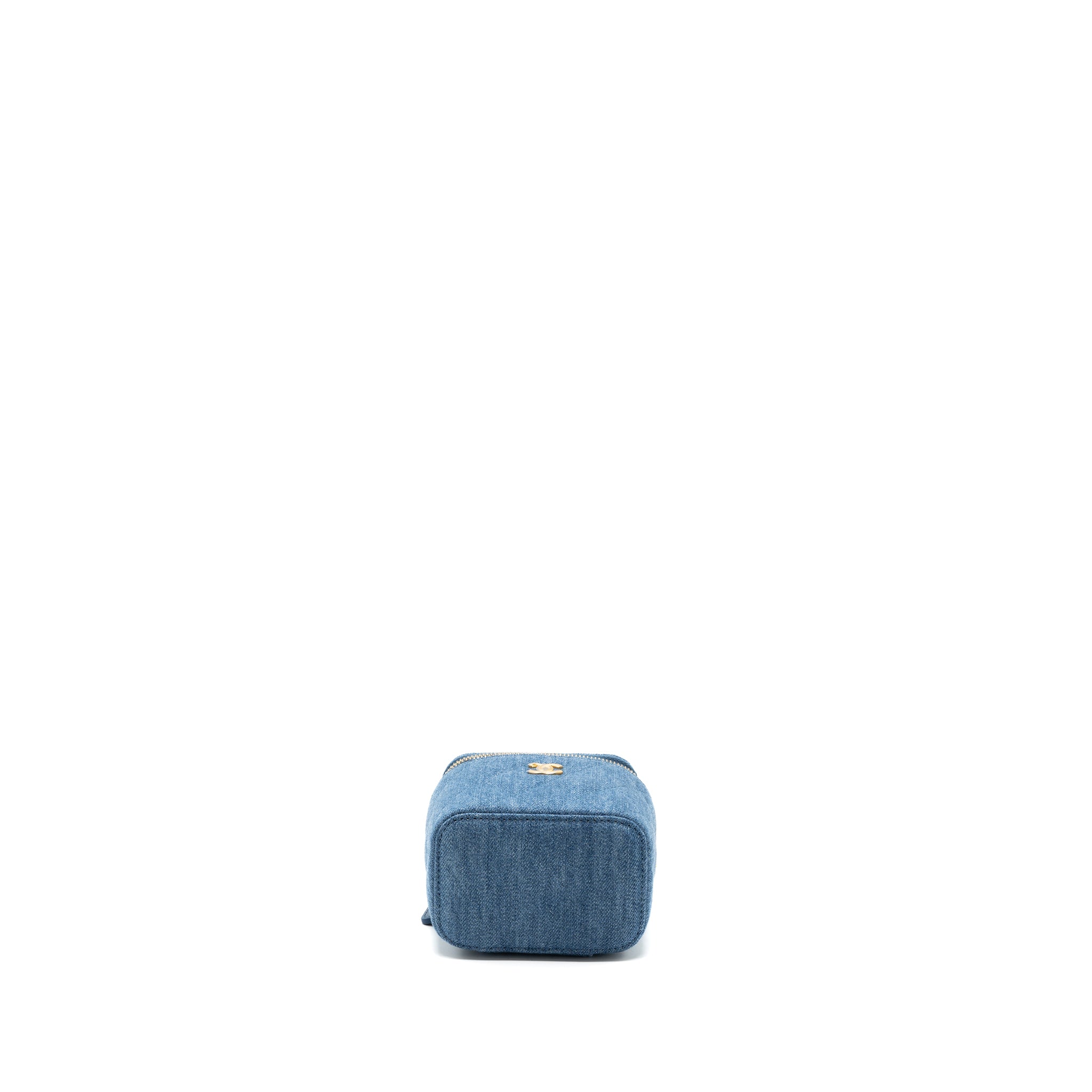 Chanel Pearl Crush Mini Vanity Case Denim Blue Brushed