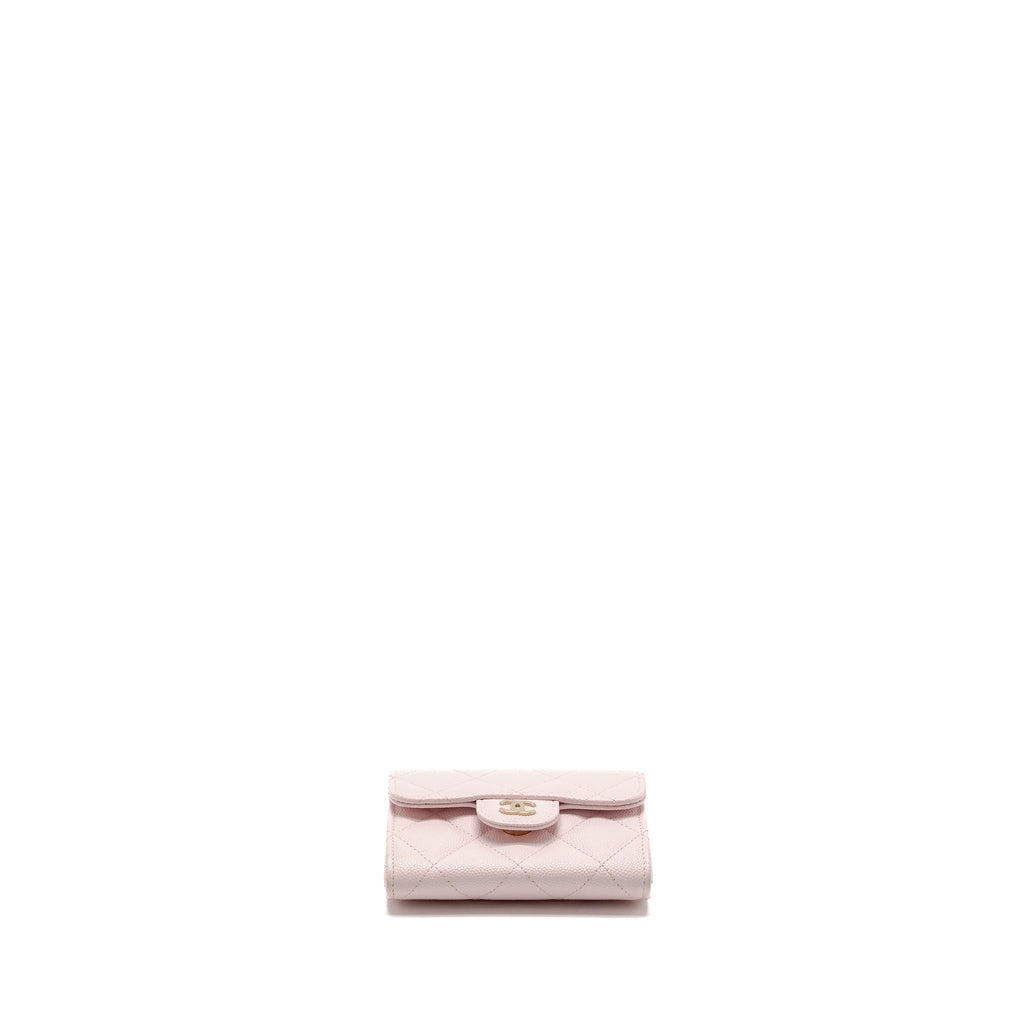 Chanel Mini Card Holder with Chain Caviar Pink