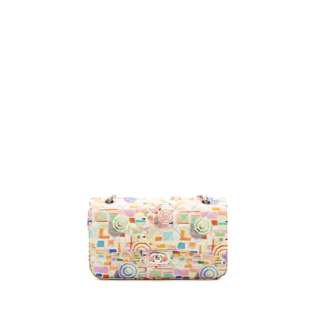 Chanel Medium Double Flap Bag Umbrella Rainbow Print Calfskin Multicolour