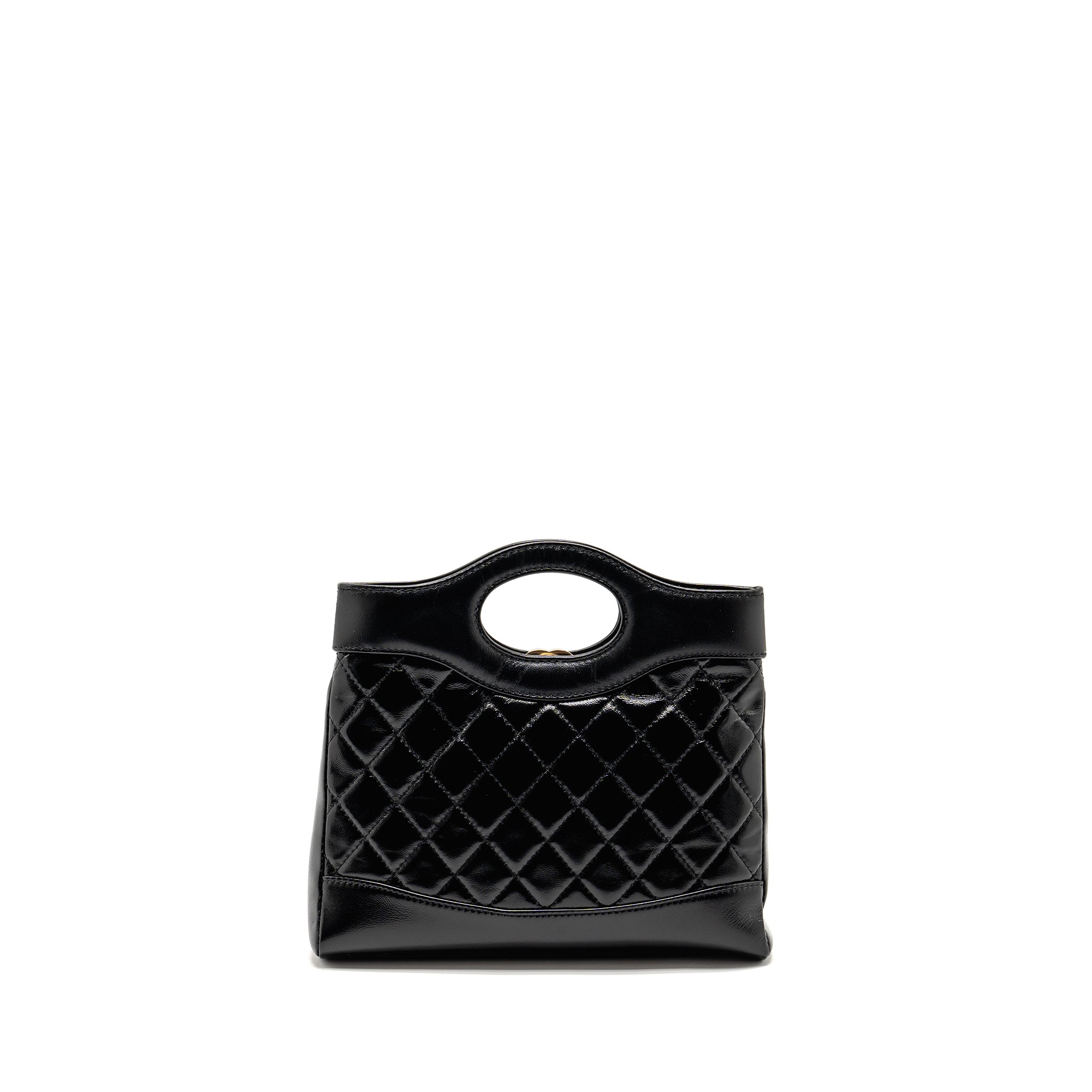 Chanel Mini 31 bag Shiny Calfskin Black L (Microchip)