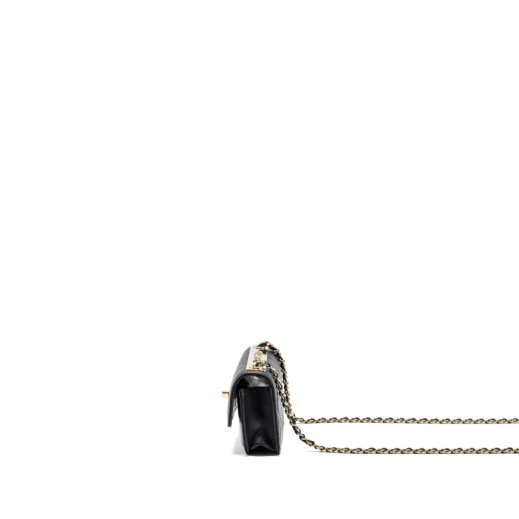 Chanel Mini Trendy CC Wallet On Chain Lambskin Black L (microchip)