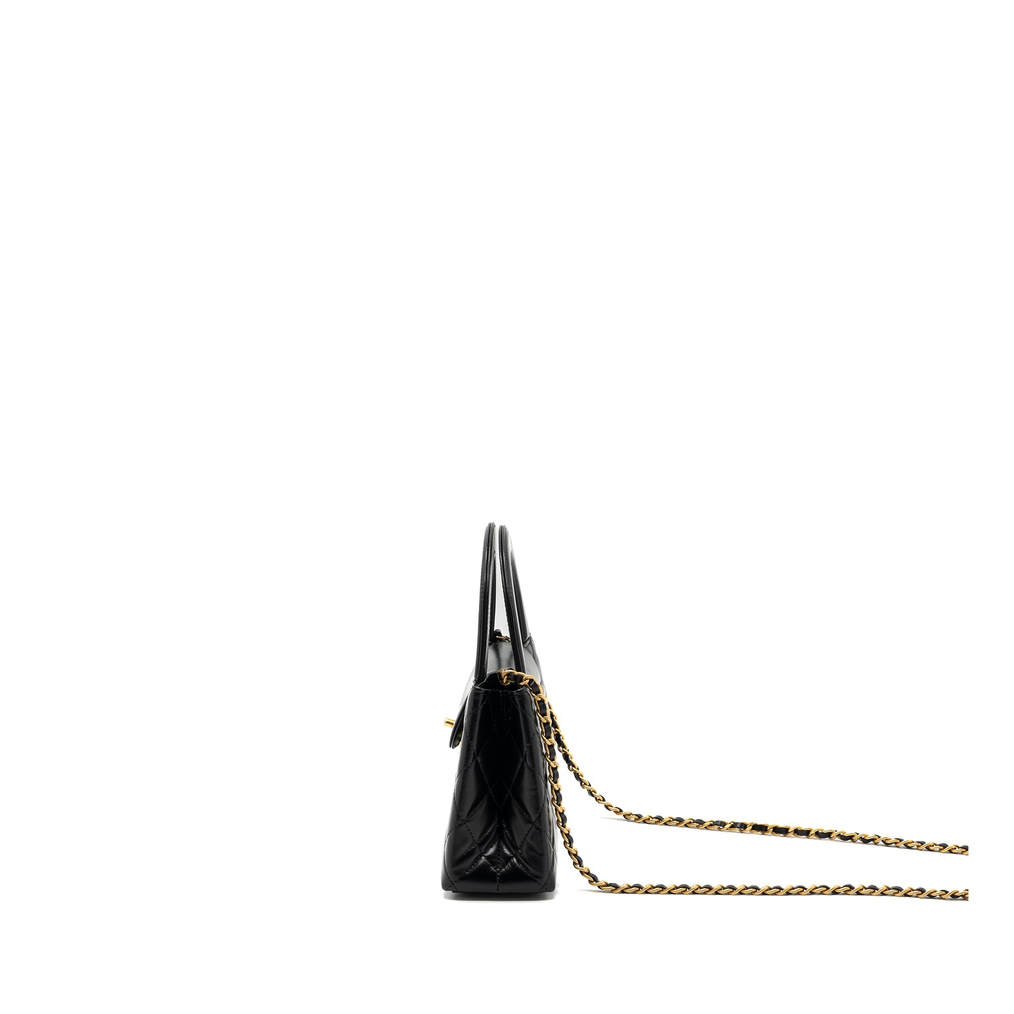 Chanel 23k Mini Shopping Bag Calfskin Black  (microchip)