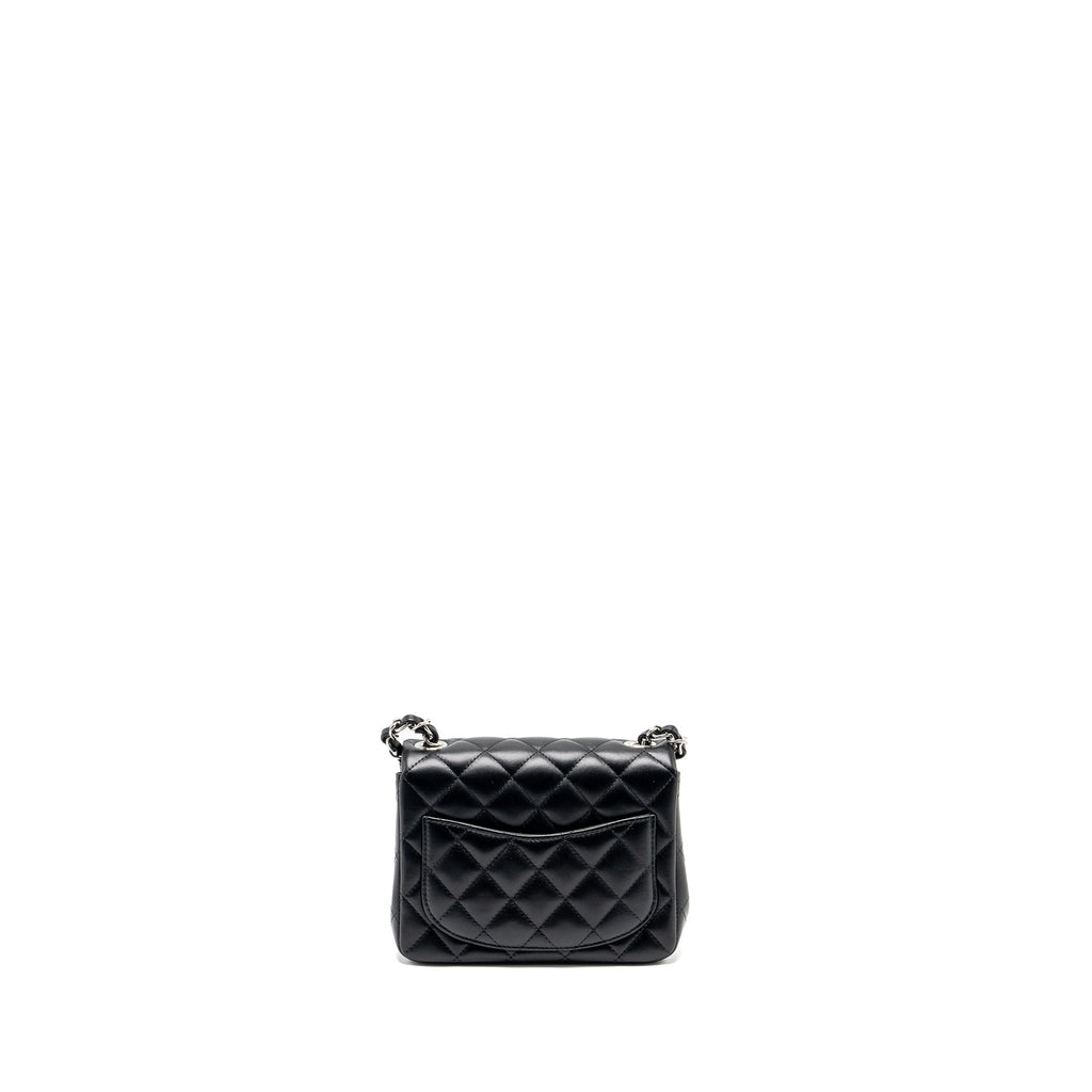 Chanel Mini Square Flap Bag Lambskin Black  (Microchip)