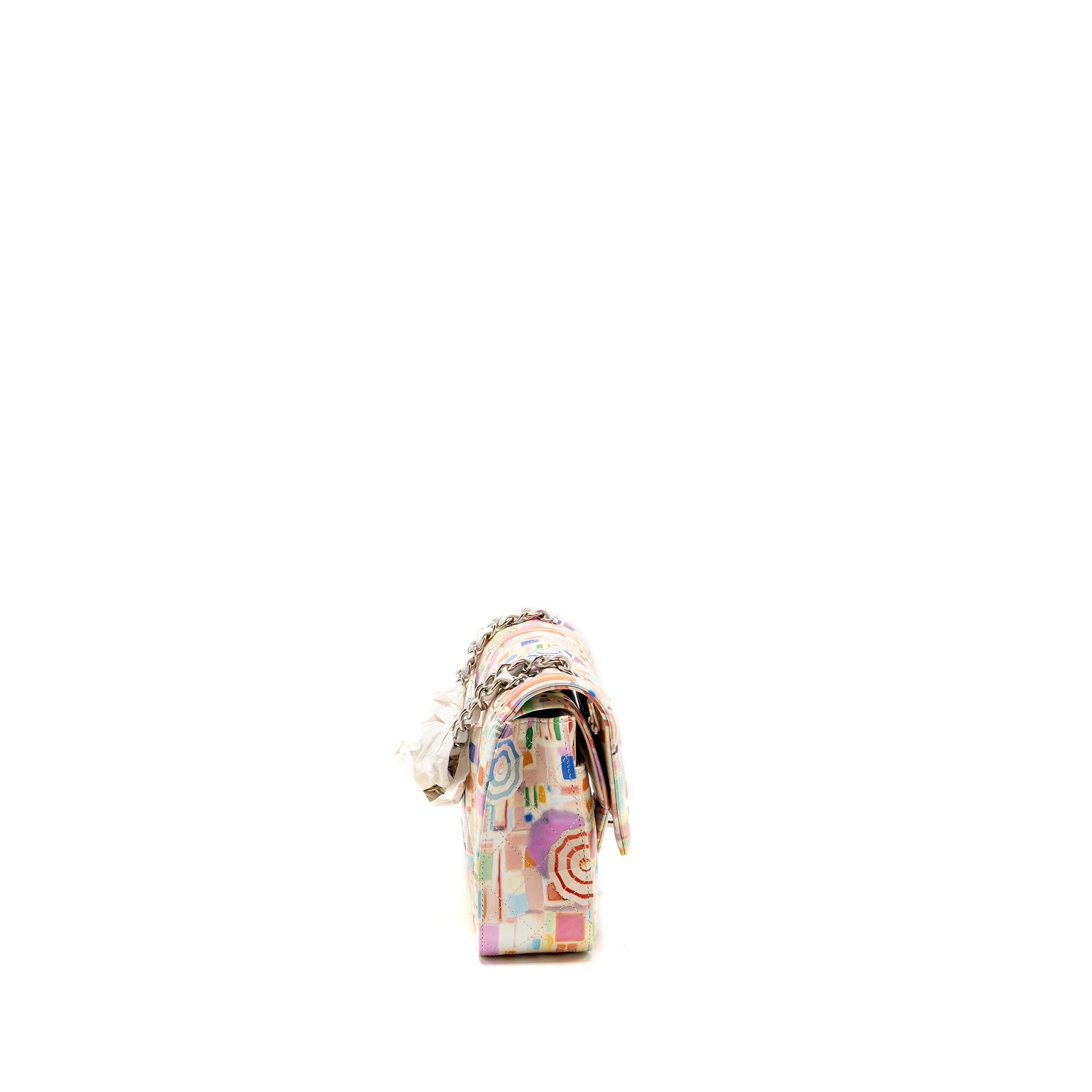 Chanel Medium Double Flap Bag Umbrella Rainbow Print Calfskin Multicolour