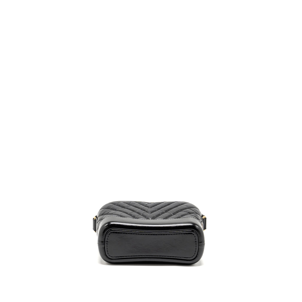 Chanel Small Gabrielle Hobo Bag Chevron Calfskin Black Multicolour Hardware