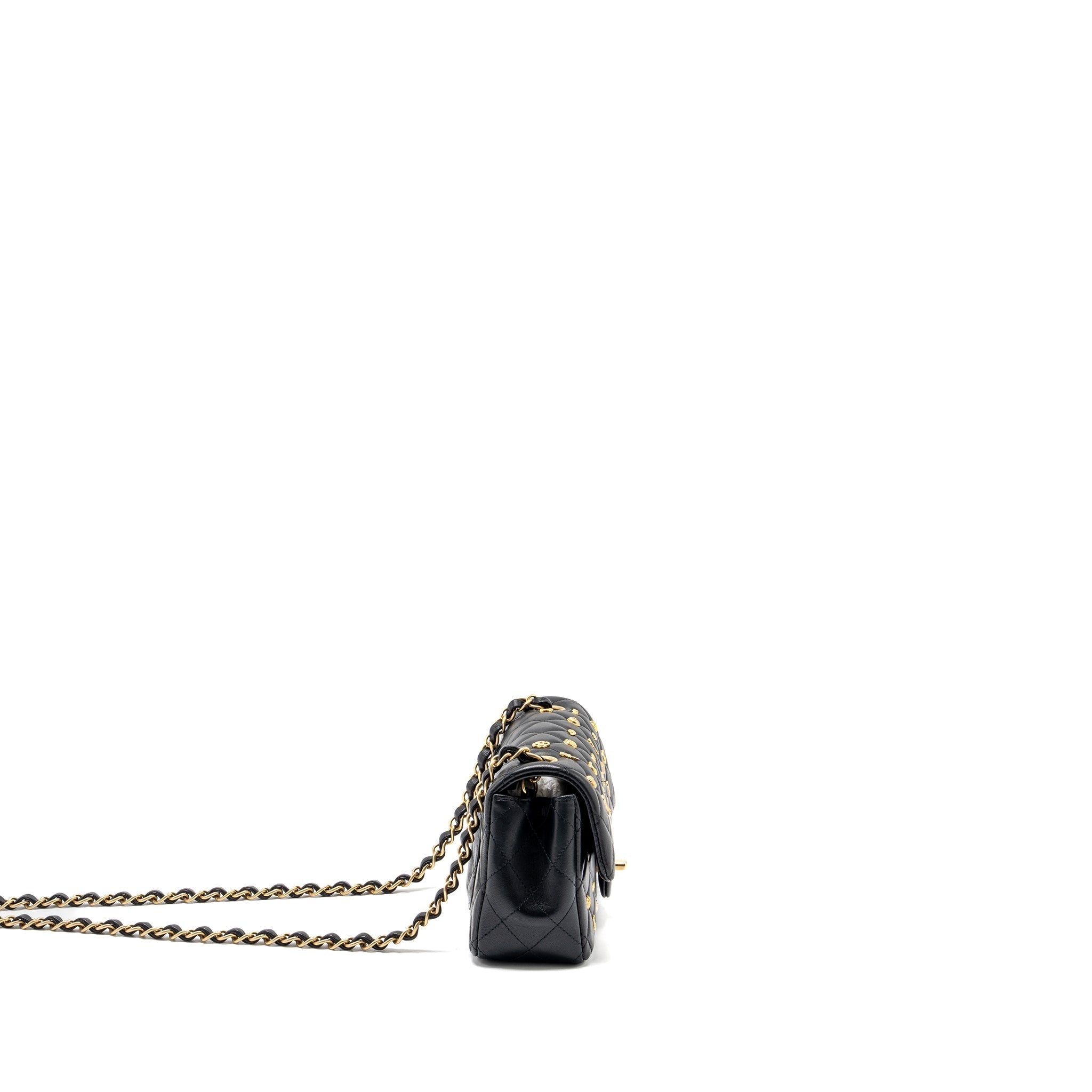 Chanel Egyptian Amulet Mini Rectangular Flap Bag Lambskin Black