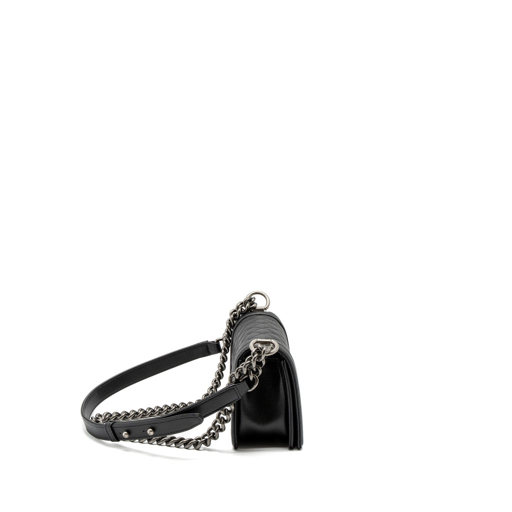 Chanel Small Boy Bag Caviar Black  (Microchip)