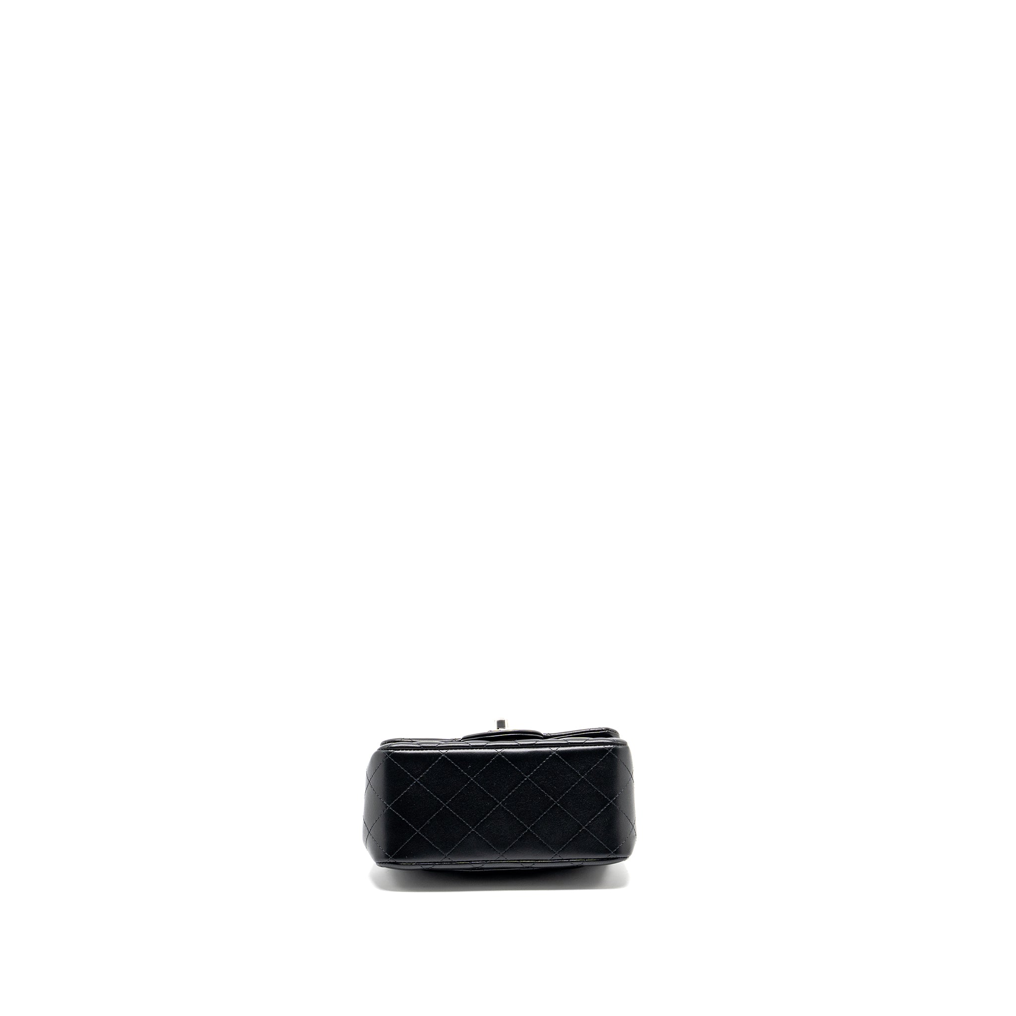 Chanel Mini Square Flap Bag Lambskin Black  (Microchip)