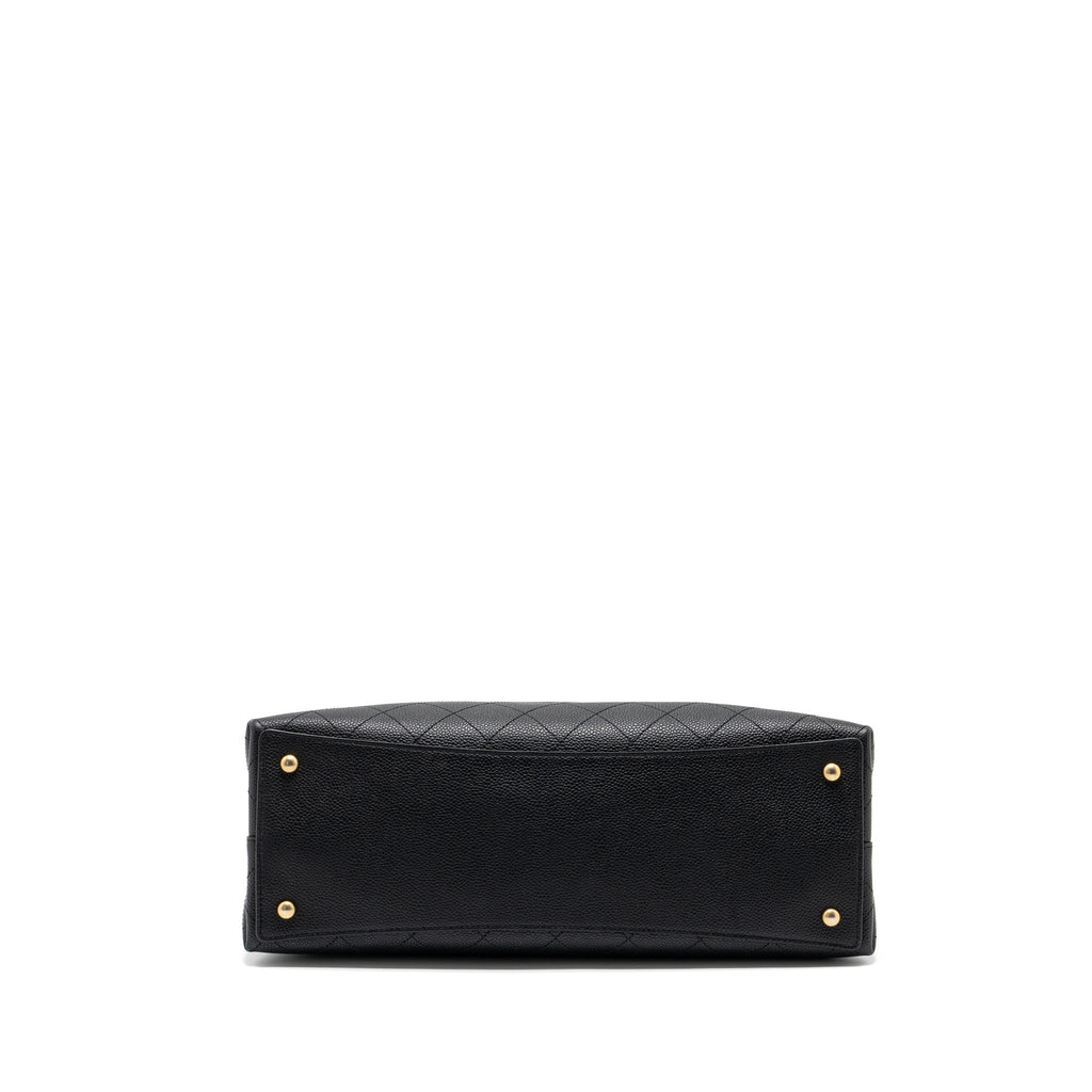 Chanel Chains Tote Bag Caviar Black Brushed
