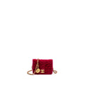 Chanel 21A mini Camelia Flap Bag Velvet Fushia