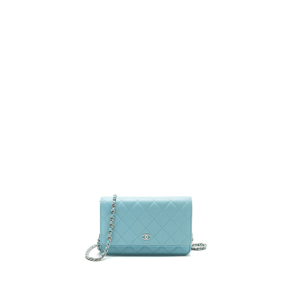 Chanel Classic Wallet On Chain Lambskin Light Blue