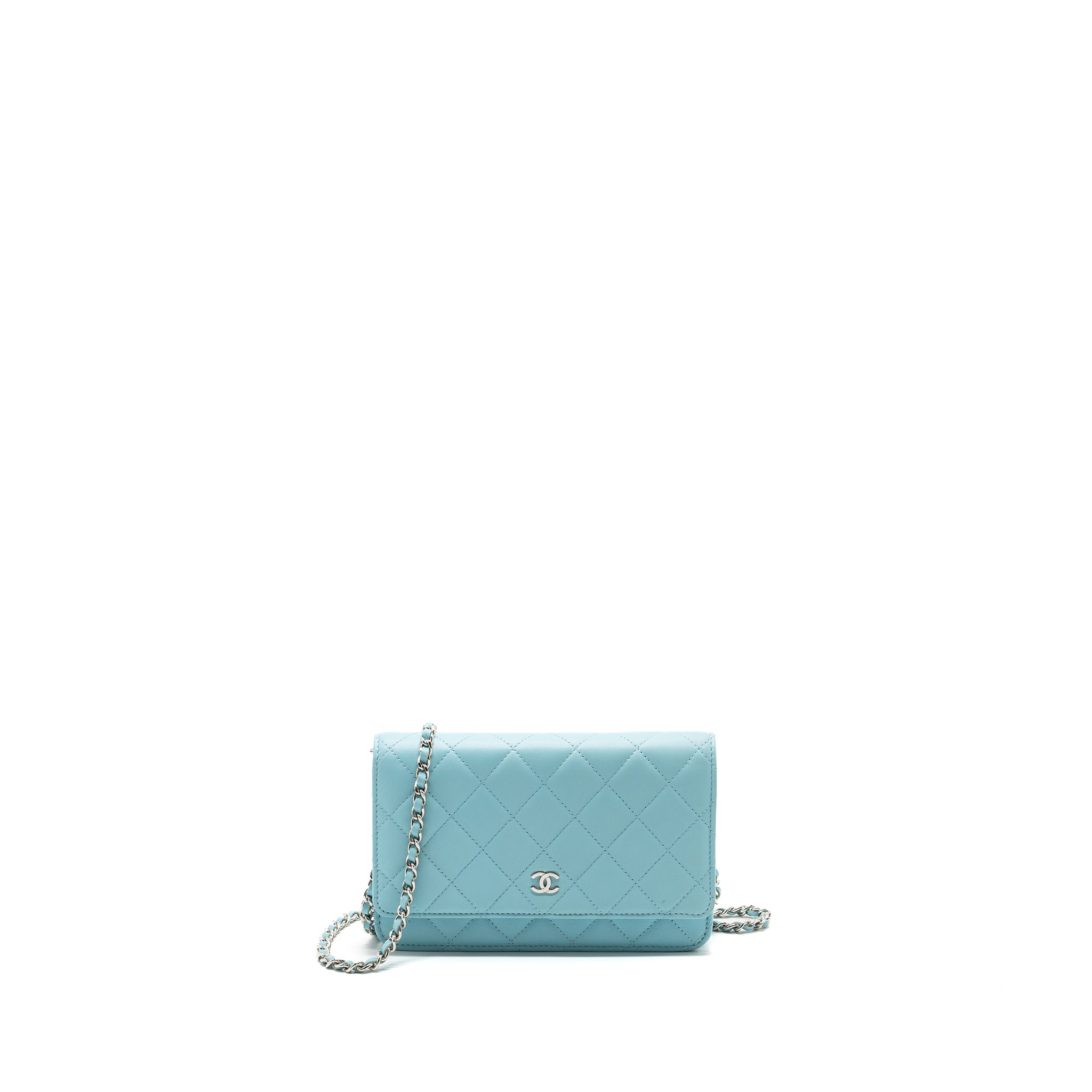 Chanel Classic Wallet On Chain Lambskin Light Blue
