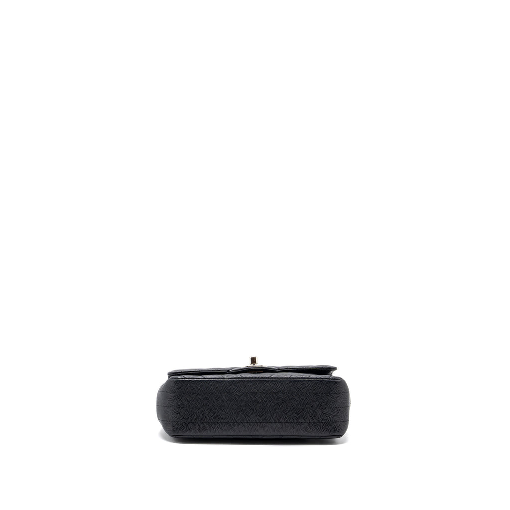 Chanel Mini Rectangular Flap Bag Chevron Caviar Black