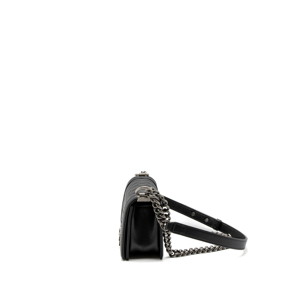 Chanel Small Boy Bag Caviar Black  (Microchip)