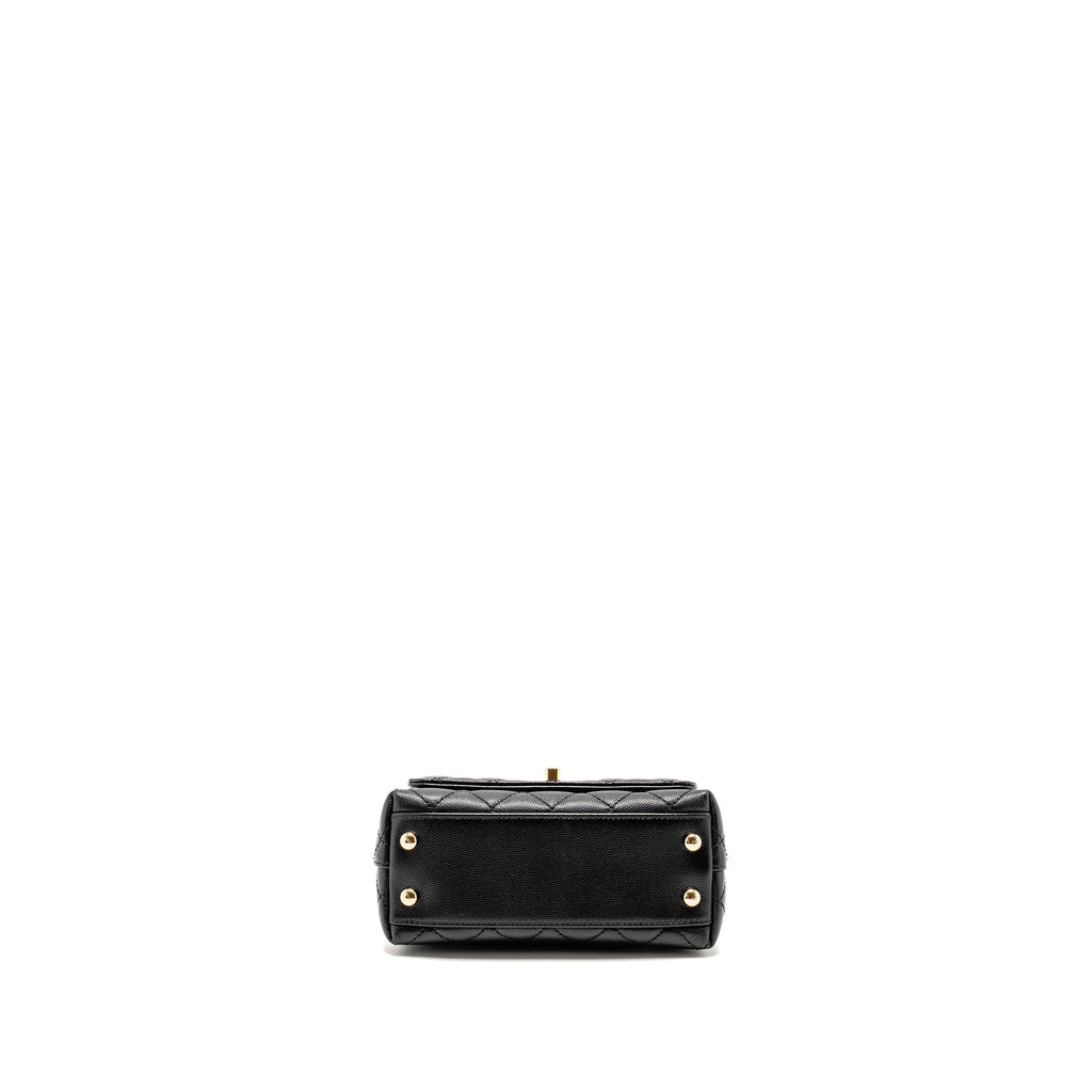 CHANEL Mini Coco Handle Caviar Black L (Microchip)