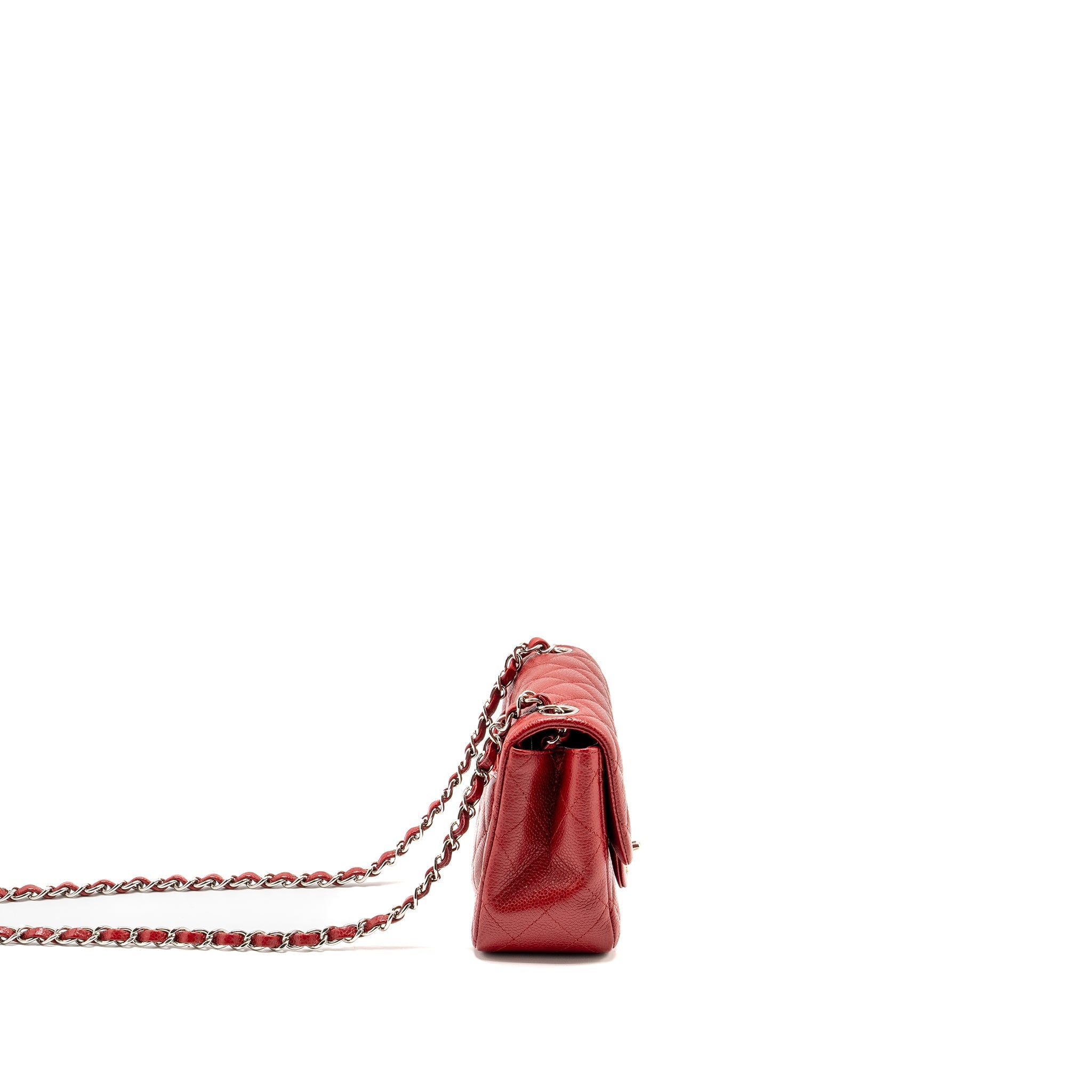 Chanel Mini Square Flap bag Caviar Red