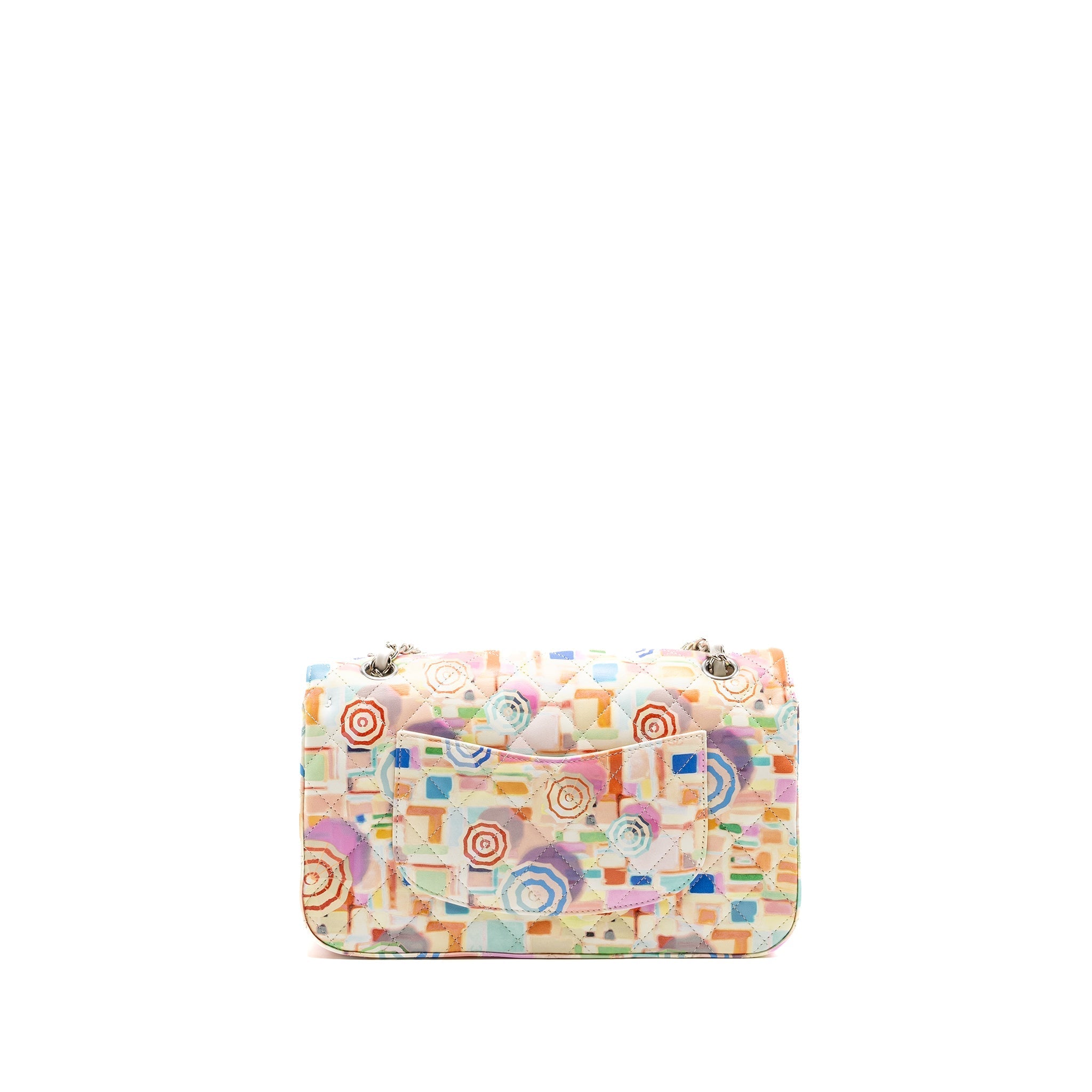Chanel Medium Double Flap Bag Umbrella Rainbow Print Calfskin Multicolour