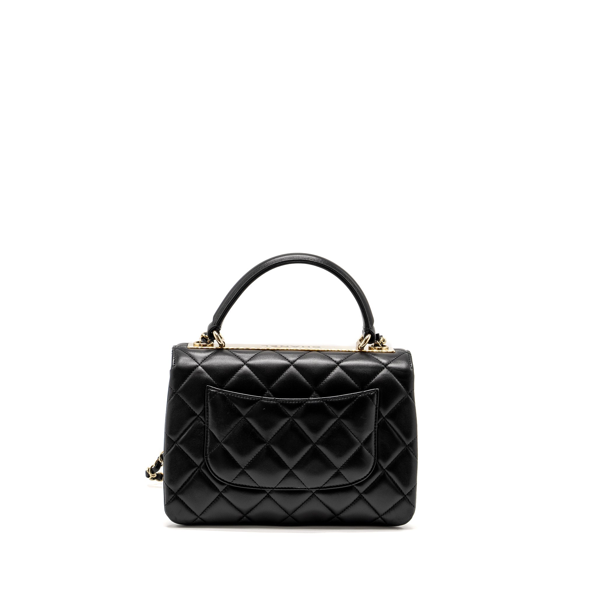 Chanel Top Handle Trendy CC Flap Bag Lambskin Black L