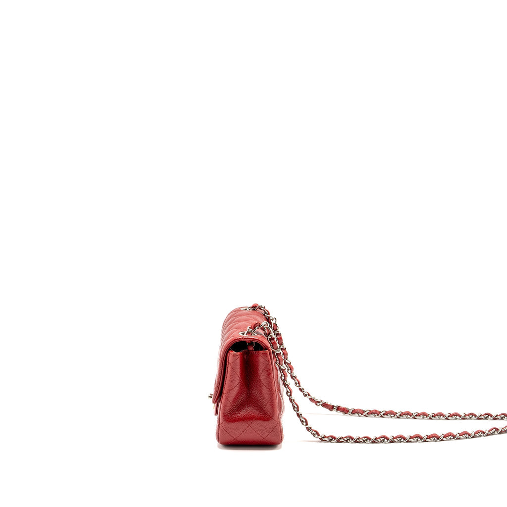 Chanel Mini Square Flap bag Caviar Red