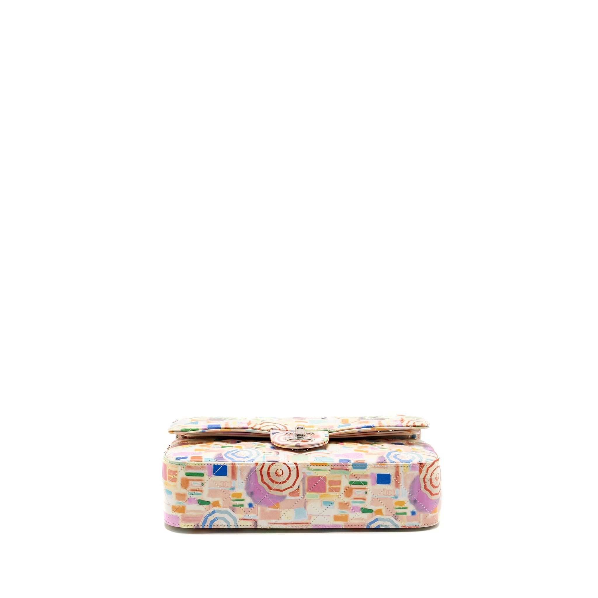 Chanel Medium Double Flap Bag Umbrella Rainbow Print Calfskin Multicolour